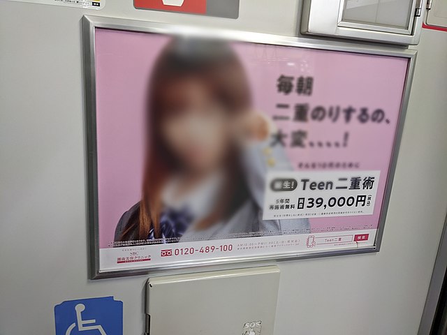 u344-Plastic_surgery_for_teens_advertisement_in_Tokyo_urban_train